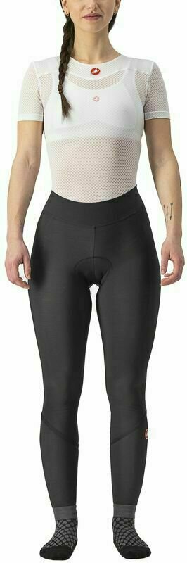 Kolesarske hlače Castelli Velocissima Thermal Tight Black/Black Reflex XS Kolesarske hlače