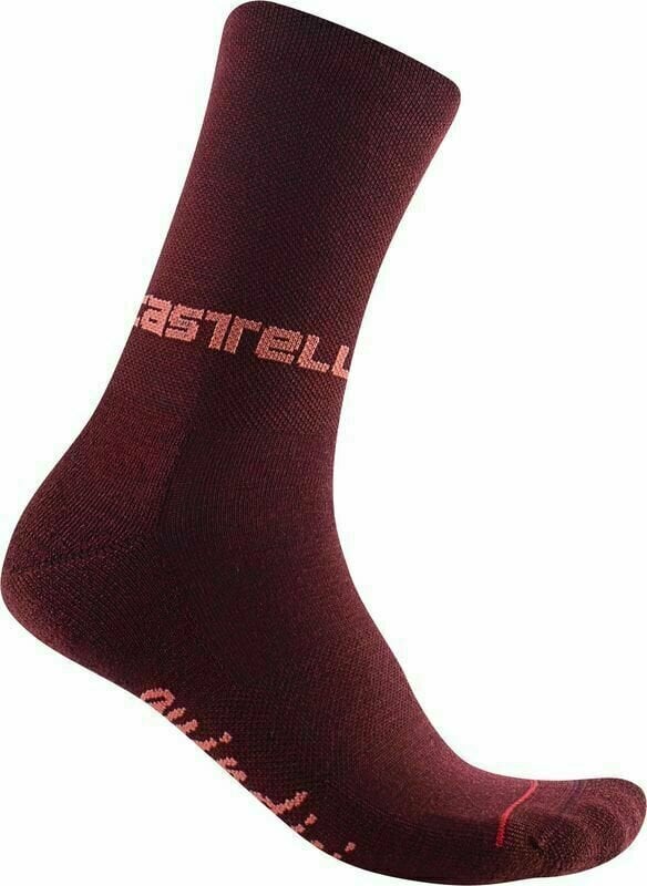 Чорапи за колоездене Castelli Quindici Soft Merino W Sock Bordeaux L/XL Чорапи за колоездене