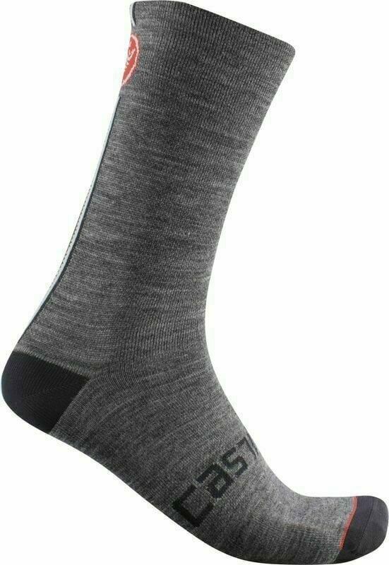 Чорапи за колоездене Castelli Racing Stripe 18 Sock Dark Gray 2XL Чорапи за колоездене