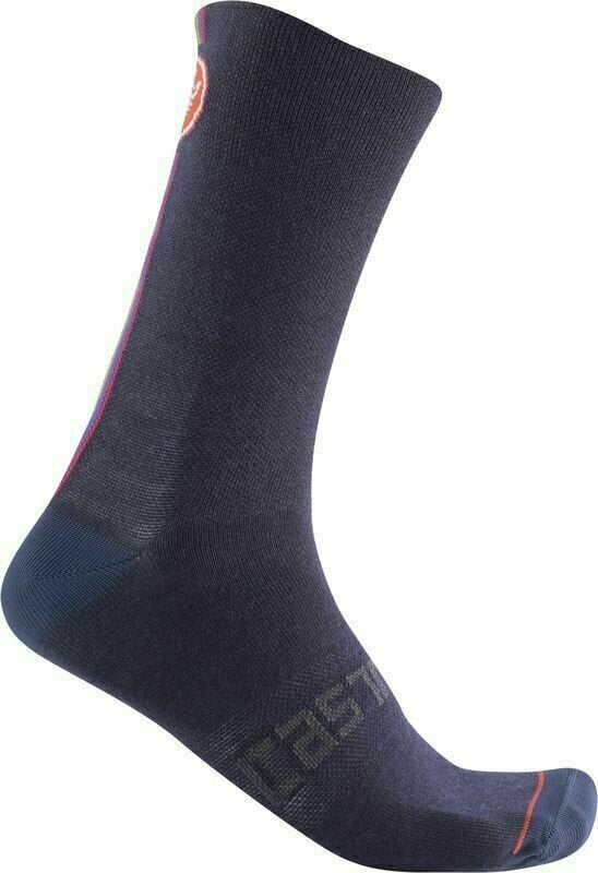Чорапи за колоездене Castelli Racing Stripe 18 Sock Savile Blue S/M Чорапи за колоездене