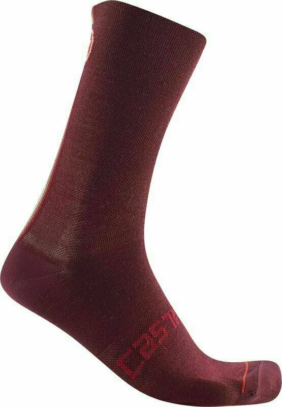 Чорапи за колоездене Castelli Racing Stripe 18 Sock Bordeaux L/XL Чорапи за колоездене