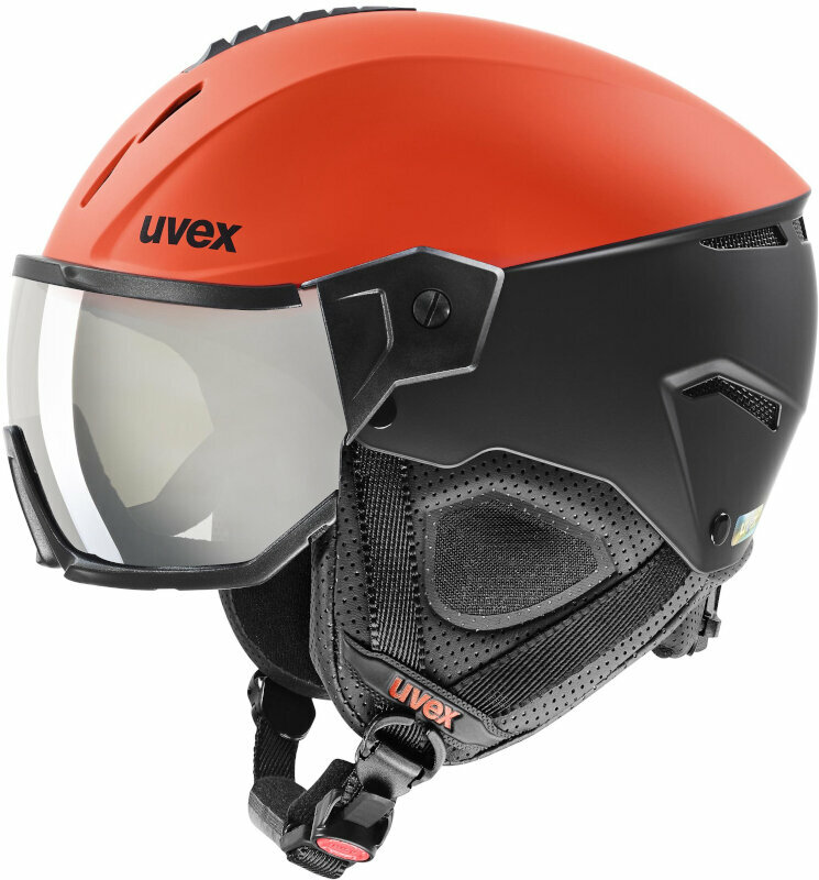 Ski Helmet UVEX Instinct Visor Fierce Red/Black Mat 60-62 cm Ski Helmet