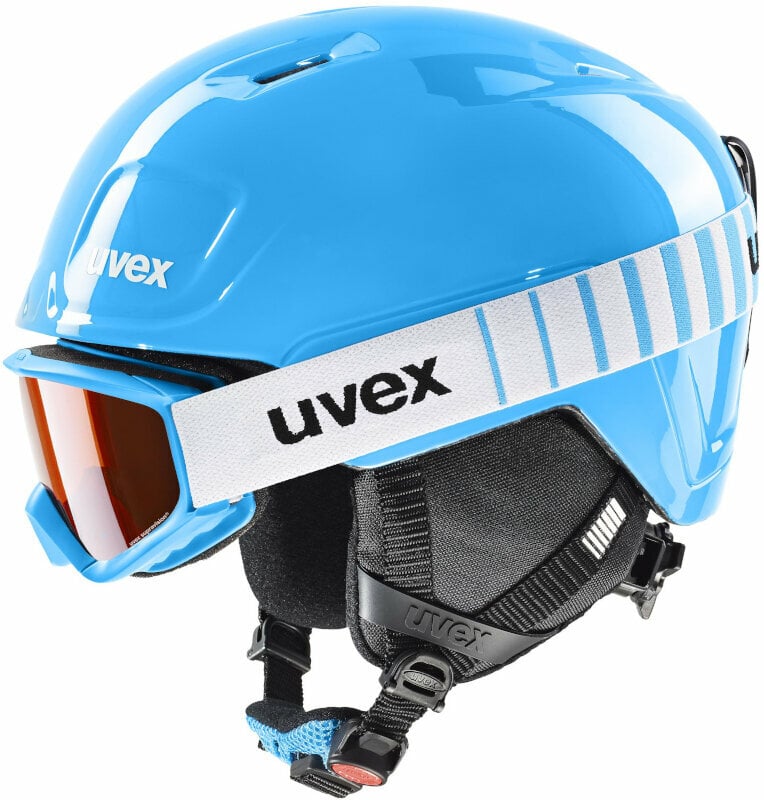 Capacete de esqui UVEX Heyya Set (Speedy Pro) Blue 46-50 cm Capacete de esqui