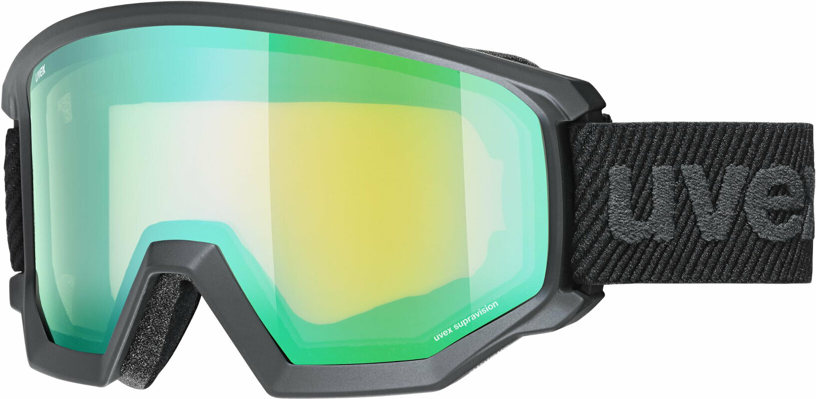 Okulary narciarskie UVEX Athletic FM Black Mat/Mirror Green Okulary narciarskie