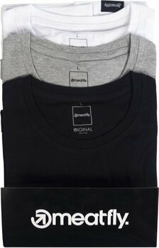Outdoorové tričko Meatfly Basic T-Shirt Multipack Black/Grey Heather/White S Tričko Outdoorové tričko - 1