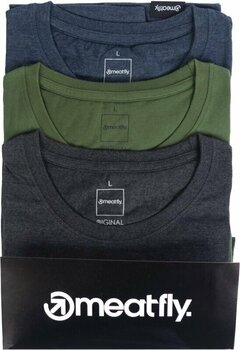 T-shirt de exterior Meatfly Basic T-Shirt Multipack Charcoal Heather/Olive/Navy Heather S T-Shirt - 1
