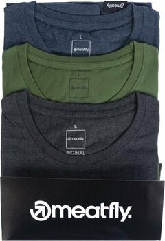 Outdoor T-Shirt Meatfly Basic Multipack Charcoal Heather/Olive/Navy Heather XL T-Shirt - 1