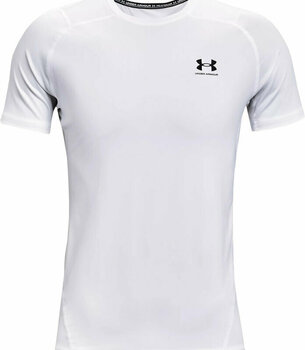Løbe t-shirt med korte ærmer Under Armour Men's HeatGear Armour Fitted Short Sleeve White/Black M Løbe t-shirt med korte ærmer - 1