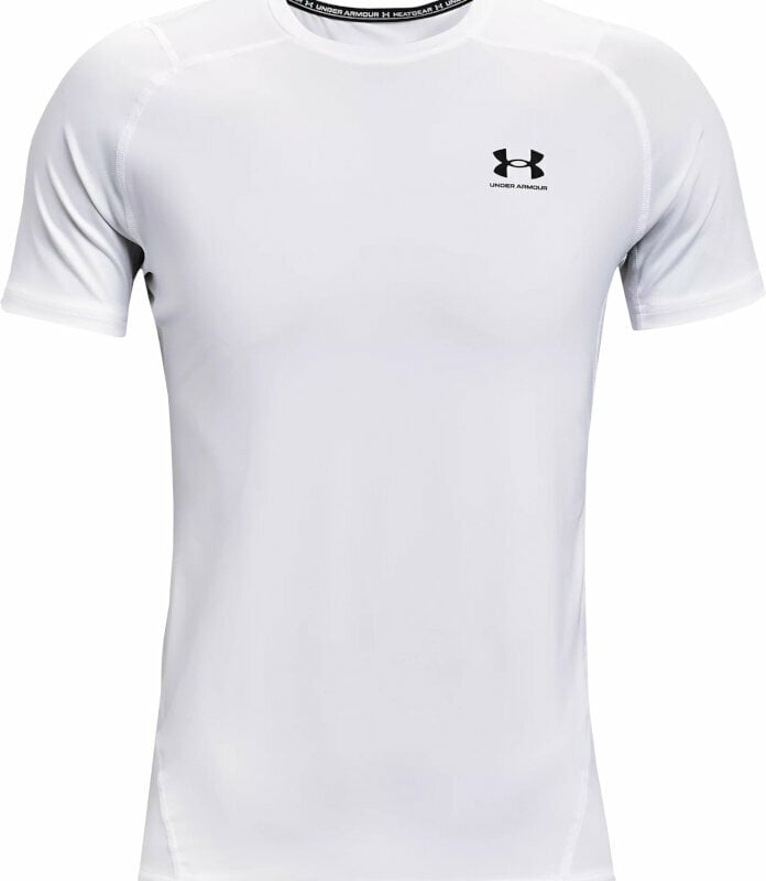 Bežecké tričko s krátkym rukávom Under Armour Men's HeatGear Armour Fitted Short Sleeve White/Black L Bežecké tričko s krátkym rukávom