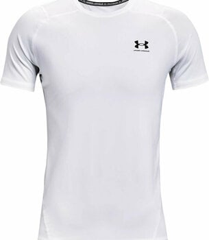 Тениска с къс ръкав за бягане Under Armour Men's HeatGear Armour Fitted Short Sleeve White/Black L Тениска с къс ръкав за бягане - 1