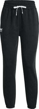 Pantalones/leggings para correr Under Armour Women's UA Rival Terry Joggers Black/White S Pantalones/leggings para correr - 1