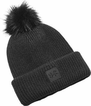 Шапка за ски Under Armour Women's ColdGear Infrared Halftime Ribbed Pom Beanie Ribbed Pom Beanie Black UNI Шапка за ски - 1