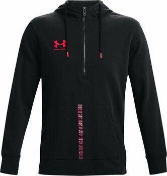 Running sweatshirt Under Armour Men's UA Accelerate Hoodie Black/Radio Red S Running sweatshirt - 1