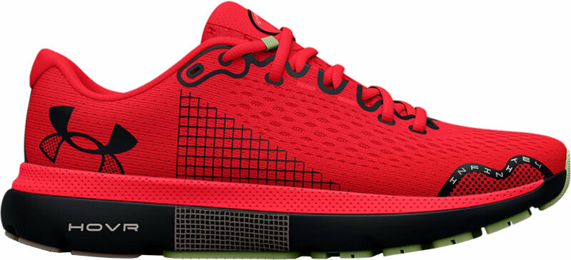 Buty do biegania po asfalcie Under Armour Men's UA HOVR Infinite 4 Running Shoes Bolt Red/Black 42 Buty do biegania po asfalcie