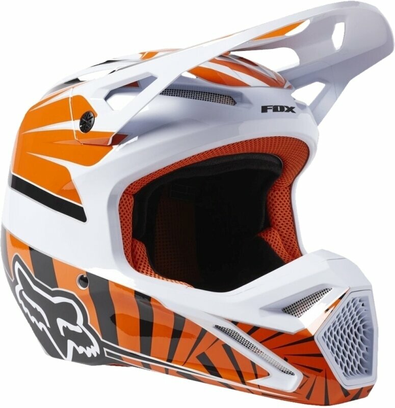 Helmet FOX V1 Goat Dot/Ece Helmet Orange Flame S Helmet