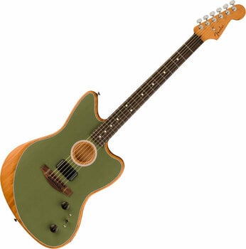 Elektro-Akustikgitarre Fender Acoustasonic Player Jazzmaster Antique Olive - 1