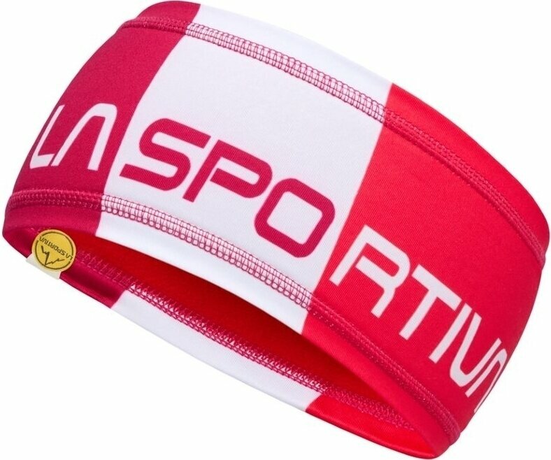 Лента за глава La Sportiva Diagonal Headband Cerise/White UNI Лента за глава