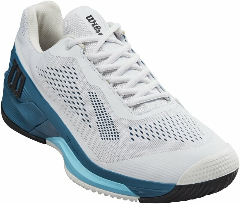 Тенис > Обувки за тенис > Мъжки обувки Wilson Rush Pro 4.0 Mens Tennis Shoe 42 2/3 White/Blue Coral/Blue Alton