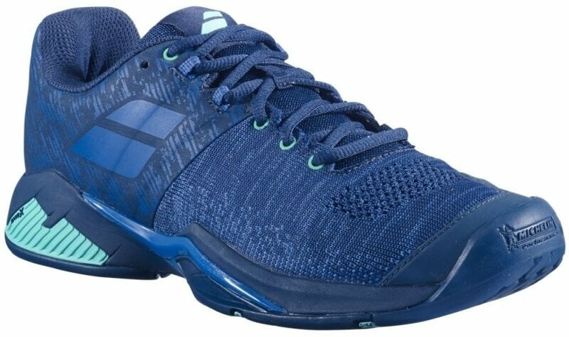 Men´s Tennis Shoes Babolat Propulse Blast All Court Men Dark Blue/Viridian Green 42,5 Men´s Tennis Shoes