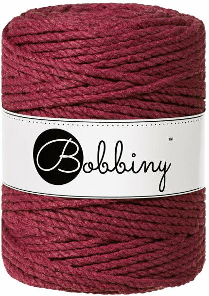Cordão Bobbiny 3PLY Macrame Rope 5 mm Wine Red