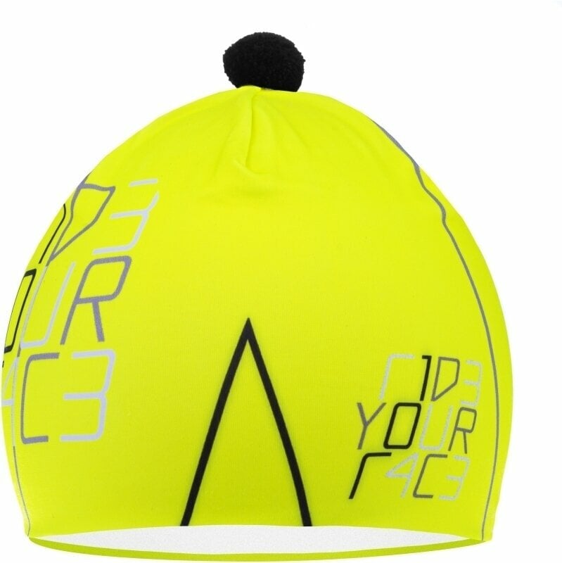 Running cap
 R2 Pompon Beanie Neon Yellow/White/Black L Running cap