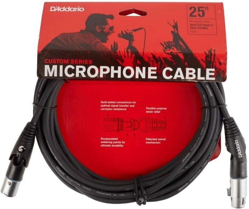 Câble pour microphone D'Addario Planet Waves PW MS 25 Noir 7,5 m