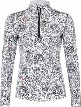 Mikina a tričko Head Rebels Allover Midlayer Women White/Black L Svetr - 1