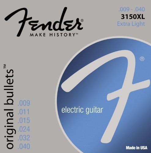 Cordas para guitarra elétrica Mi Fender 3150XL Original Bullets .009-.040 Extra Light