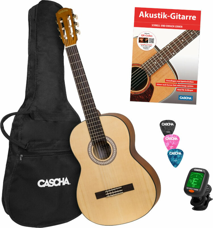 Guitarra clássica Cascha Student Series Set DE 4/4 Natural