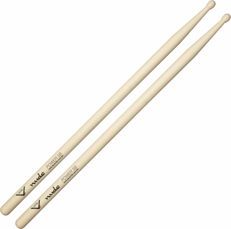 Drumsticks Vater VHNP5BW Nude Series Power 5B Wood Tip Drumsticks