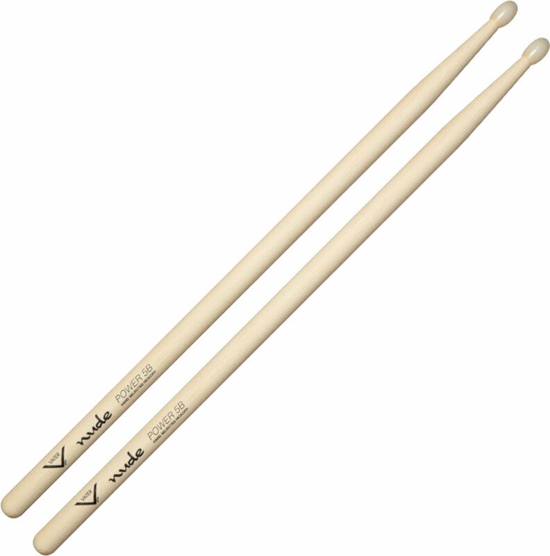 Drumsticks Vater VHNP5BN Nude Series Power 5B Nylon Tip Drumsticks