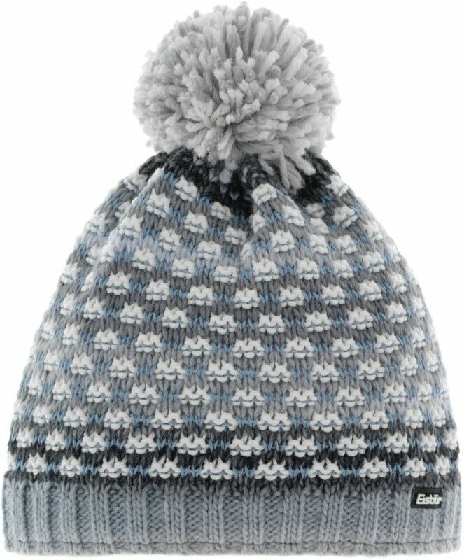 Utomhuskeps, halsvärmare Eisbär Stravo Pompon Beanie Grey/White UNI Utomhuskeps, halsvärmare