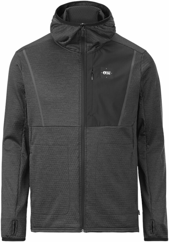 T-shirt/casaco com capuz para esqui Picture Bake Grid FZ Fleece Black L Ponte