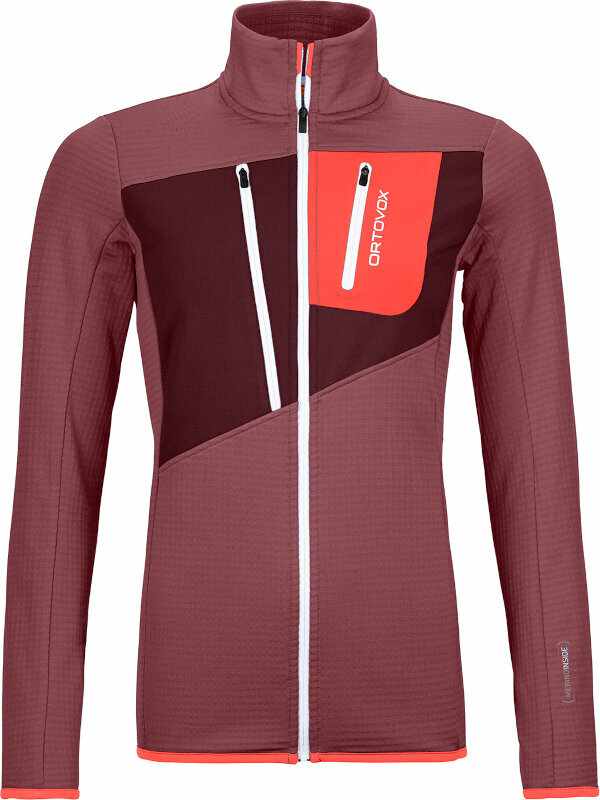 Hanorace Ortovox Fleece Grid Jacket W Mountain Rose XS Hanorace