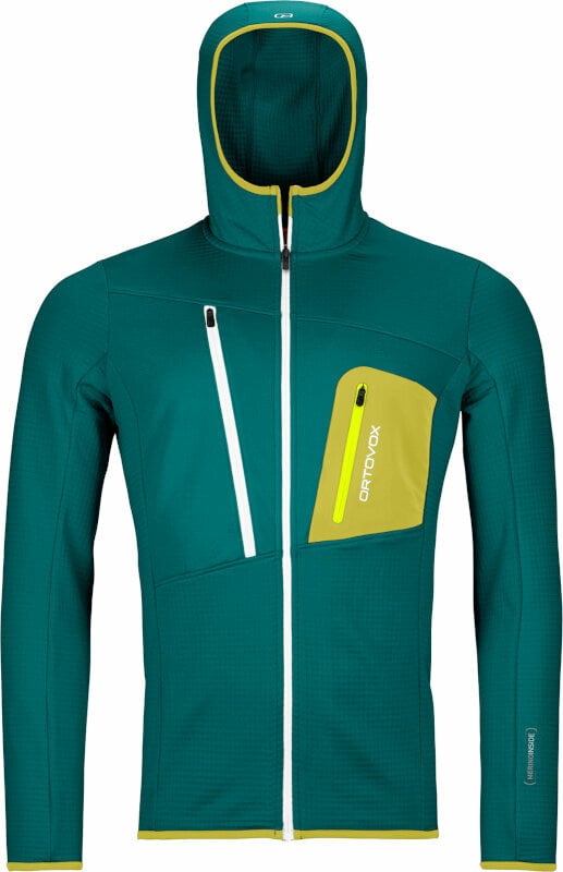 Pulover na prostem Ortovox Fleece Grid Hoody M Pacific Green M Pulover na prostem