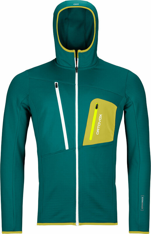 Pulover na prostem Ortovox Fleece Grid Hoody M Pacific Green L Pulover na prostem