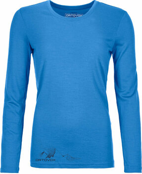 Thermo ondergoed voor dames Ortovox 185 Merino Logo Spray LS W Sky Blue M Thermo ondergoed voor dames - 1