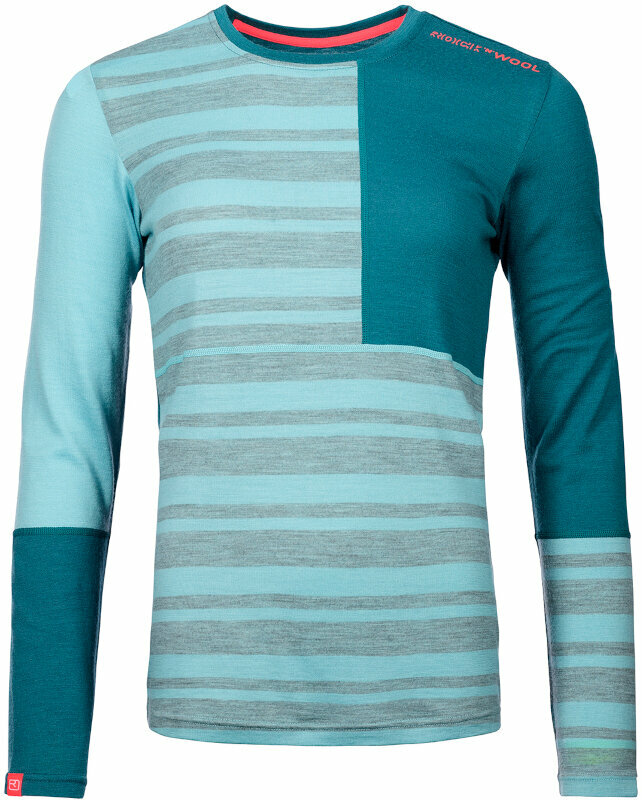 Sous-vêtements thermiques Ortovox 185 Rock'N'Wool Long Sleeve W Ice Waterfall M Sous-vêtements thermiques