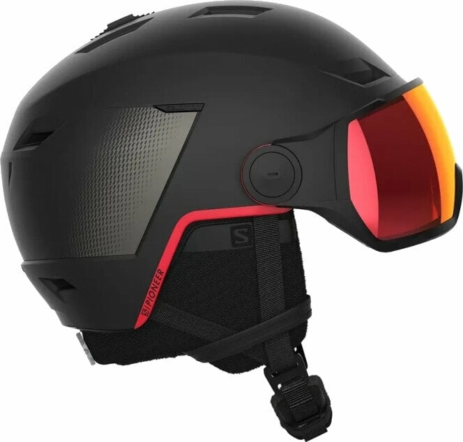 Levně Salomon Pioneer LT Visor Sigma Black/Goji Berry M (56-59 cm) Lyžařská helma