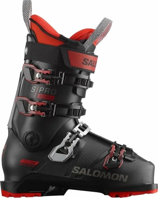 Chaussures de ski alpin Salomon S/Pro Alpha 100 Black/Red 25/25,5 Chaussures de ski alpin