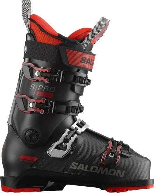 Chaussures de ski alpin Salomon S/Pro Alpha 100 Black/Red 26/26,5 Chaussures de ski alpin