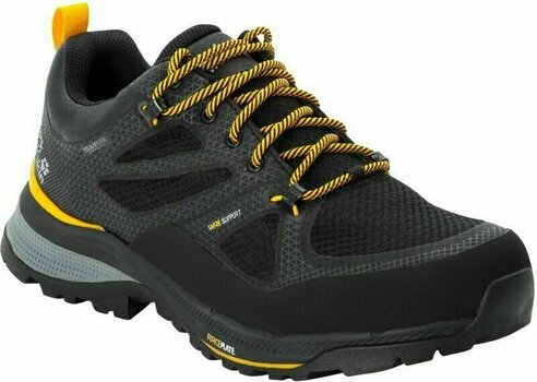 Mens Outdoor Shoes Jack Wolfskin Force Striker Texapore Low M Black/Burly Yellow 40,5 Mens Outdoor Shoes - 1