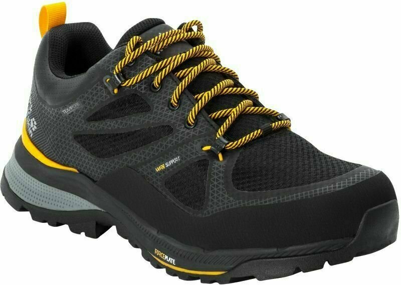 Chaussures outdoor hommes Jack Wolfskin Force Striker Texapore Low M Black/Burly Yellow 42,5 Chaussures outdoor hommes