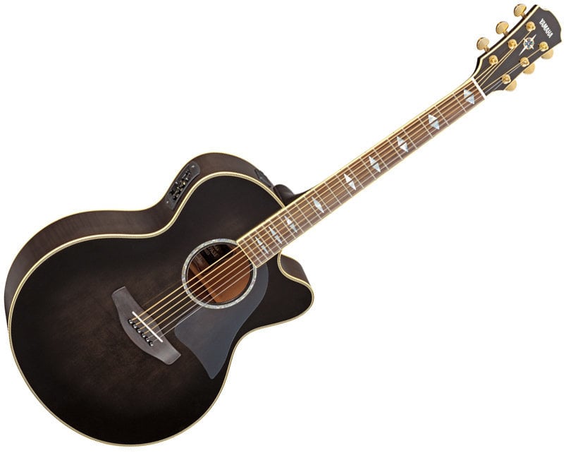 Jumbo elektro-akoestische gitaar Yamaha CPX 1000 TB Translucent Black