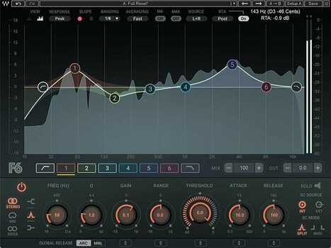 Procesador de efectos de complemento de software Waves F6 Floating-Band Dynamic EQ (Producto digital) - 1