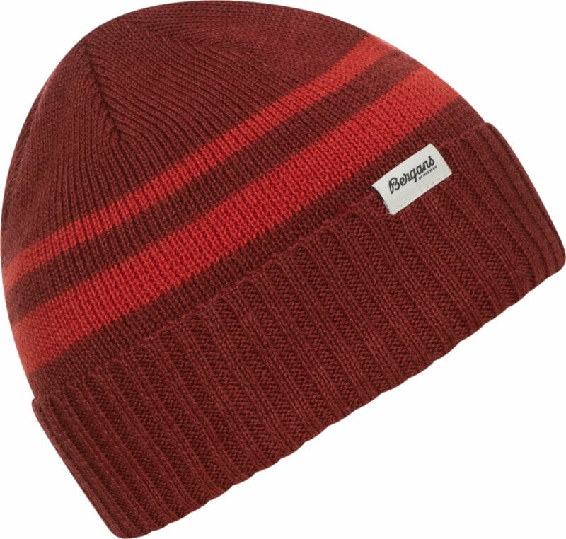 Skijaška kapa Bergans Striped V2 Beanie Chianti Red/Dark Brick UNI Skijaška kapa