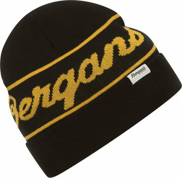 Ski Beanie Bergans Bergans Logo Beanie Black/Light Golden Yellow UNI Ski Beanie - 1