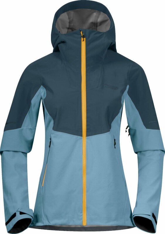 Ski Jacket Bergans Senja Hybrid Softshell W Jacket Smoke Blue/Orion Blue/Light Golden Yellow S