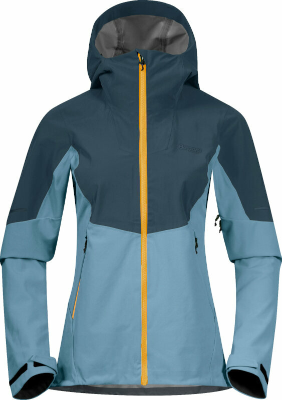 Ski Jacke Bergans Senja Hybrid Softshell W Jacket Smoke Blue/Orion Blue/Light Golden Yellow M