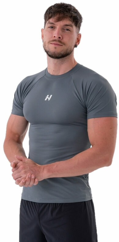 Maglietta fitness Nebbia Functional Slim-fit T-shirt Grey L Maglietta fitness
